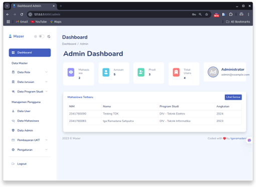 Sistem Informasi Pembayaran UKT Mahasiswa